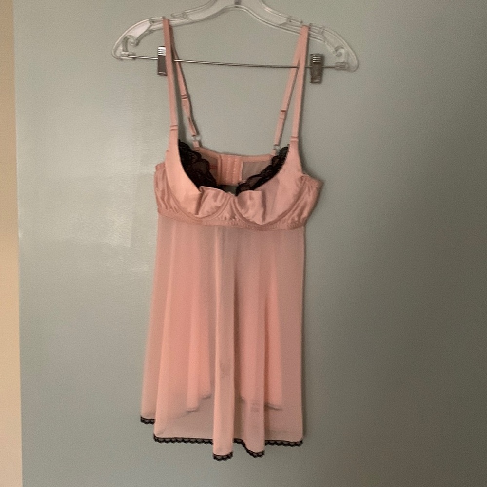 Sheer with lace babydoll.